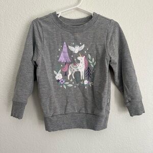 Gray Unicorn Kids Sweatshirt